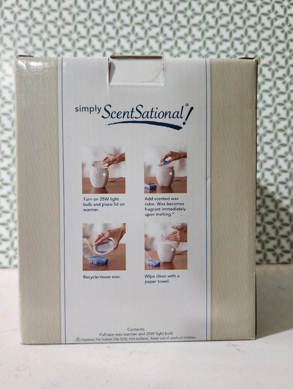 Brand New Scentsationals Full-Size Ceramic Wax Warmer in White and Gold